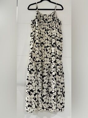Sanctuary Floral Maxi Dress, Women’s 1X Sleeveless Dress in Black & Cream, Lined
